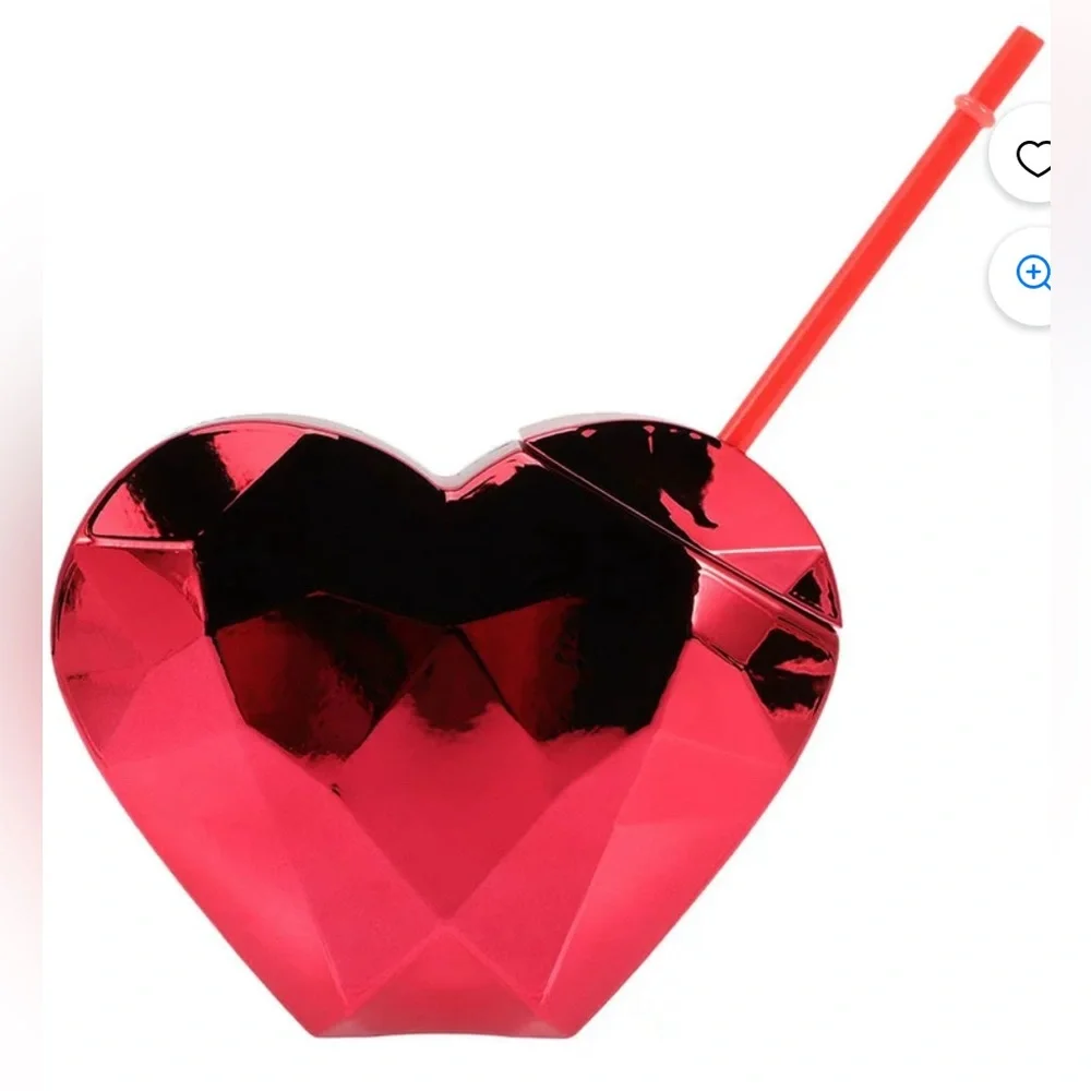 BRAND NEW Valentines Day Heart Shaped Beverage Cup RED PINK and HOT PINK